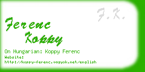 ferenc koppy business card